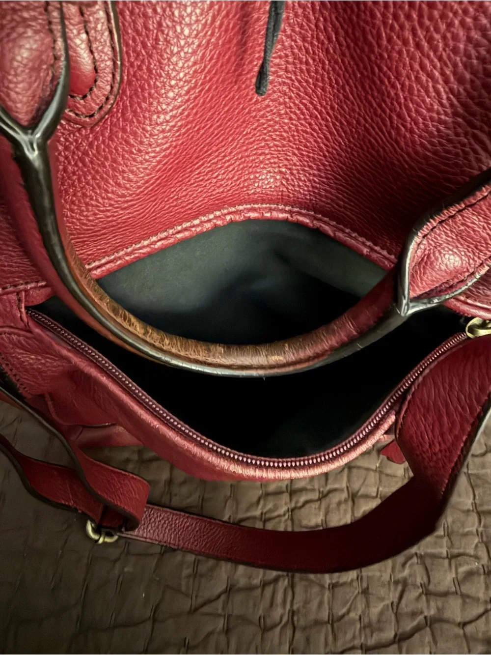 Marc New York Leather Burgundy Tote with Shoulder Strap